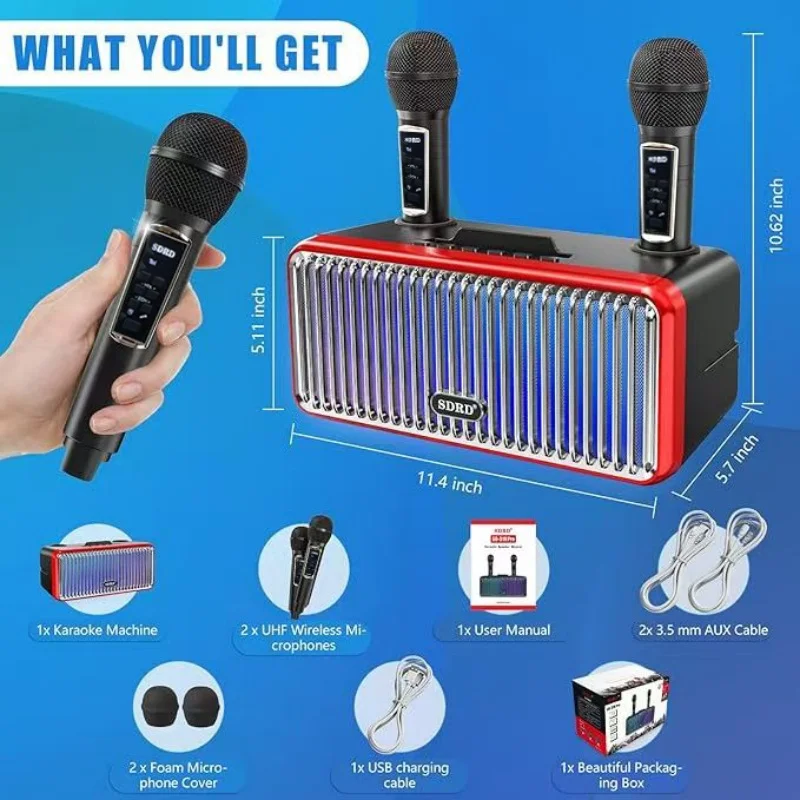 Hot SDRD SD319Pro Wireless Karaoke Speaker With Two Wireless Microphone Family KTV BLUETOOTH Loudspeaker Support TF Card USB AUX
Hot SDRD SD319Pro Wireless Karaoke Speaker With Two Wireless Microphone Family KTV BLUETOOTH Loudspeaker Support TF Card USB AUX