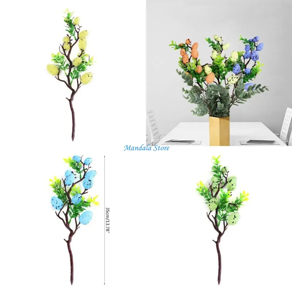U2JC Easter Decoration Eggs Tree Artificial Plant Branches Painted Bird Eggs Green Leaves Simulation Bouquets DIY Easter Wedding
U2JC Easter Decoration Eggs Tree Artificial Plant Branches Painted Bird Eggs Green Leaves Simulation Bouquets DIY Easter Wedding