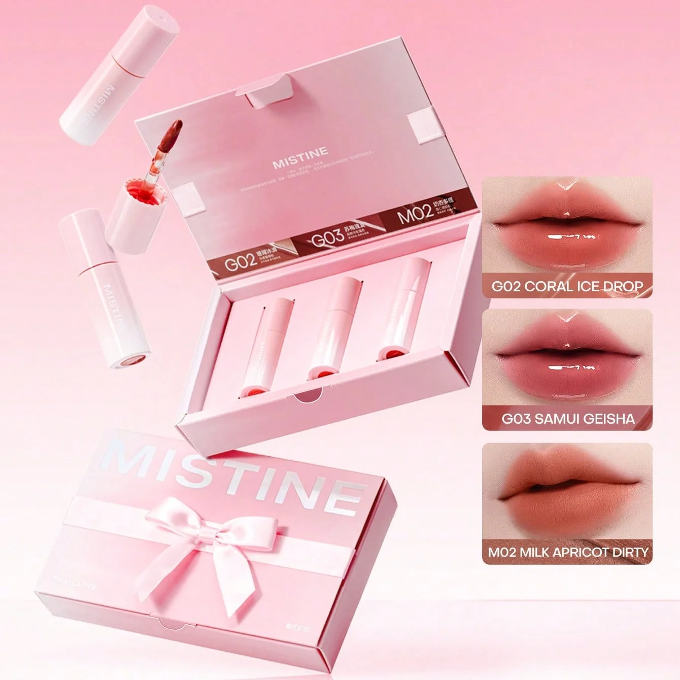 Блеск для губ Mistine Mini Thai Latte Juicy, увлажняющий желе для губ, наполненный гиалуроновой кислотой, нелипкий, легкий вес 1 г x 3
Блеск для губ Mistine Mini Thai Latte Juicy, увлажняющий желе для губ, наполненный гиалуроновой кислотой, нелипкий, легкий вес 1 г x 3
