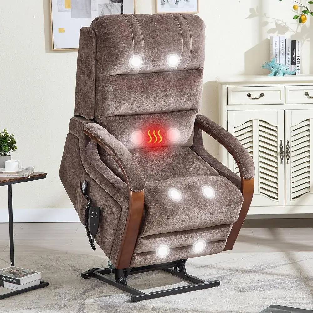 Power Lit Recliner Chair or Elderly People, Dual Motor Lit Chair with Vibration Massage and Heat, Lay lat Recliner with Solid Wo
Power Lit Recliner Chair or Elderly People, Dual Motor Lit Chair with Vibration Massage and Heat, Lay lat Recliner with Solid Wo