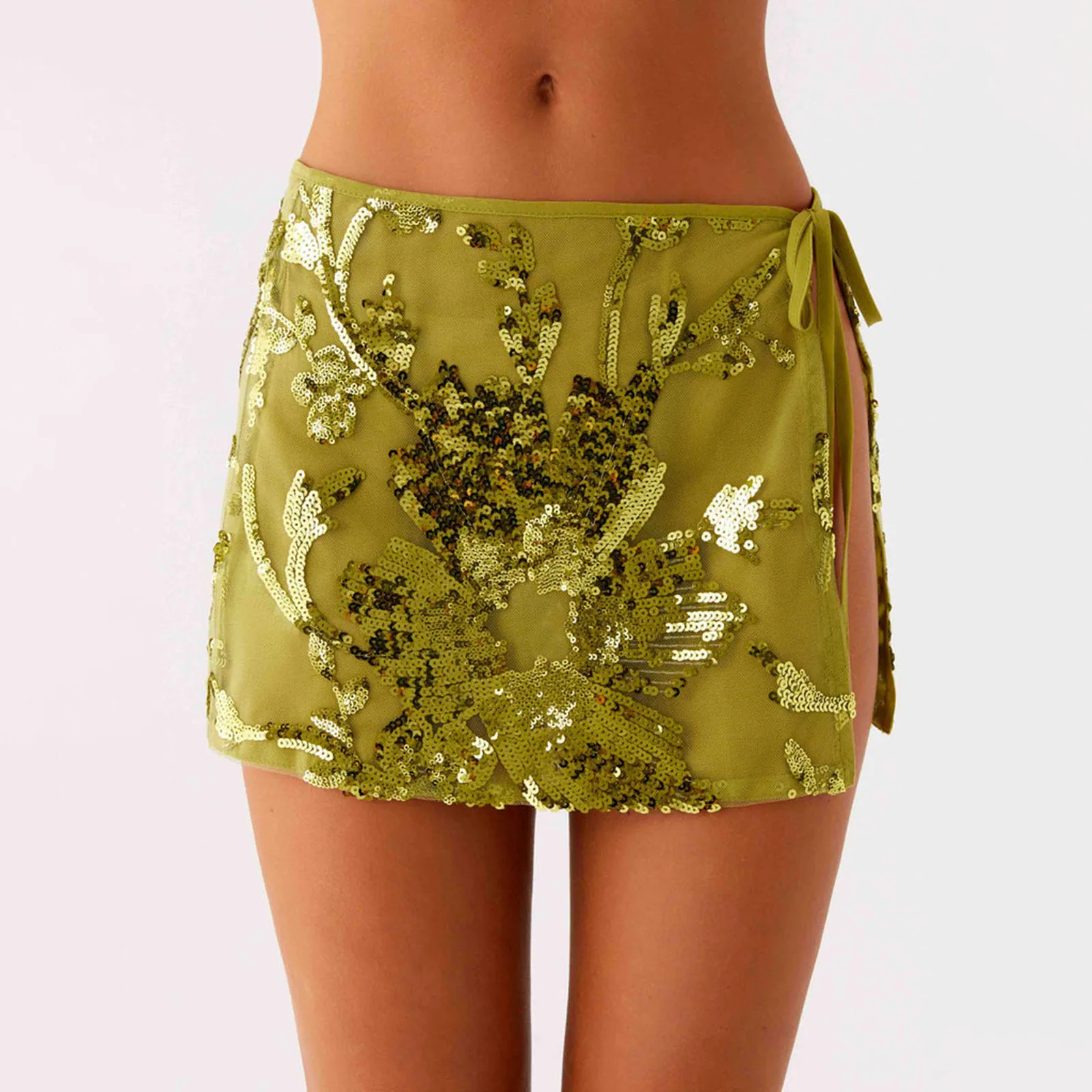 Y2K Women Sequin Mini Skirts Low Rise Side Tie-up Soild Color Split Sparkly Mini Skirt Trendy Summer Streetwear
Y2K Women Sequin Mini Skirts Low Rise Side Tie-up Soild Color Split Sparkly Mini Skirt Trendy Summer Streetwear