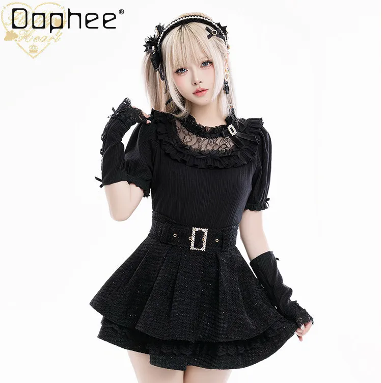 Spring Summer Round Neck Pullover Solid Color Top Japanese Style Short Sleeve Knitted Sweater + Arm Sleeves 2-Piece Set
Spring Summer Round Neck Pullover Solid Color Top Japanese Style Short Sleeve Knitted Sweater + Arm Sleeves 2-Piece Set