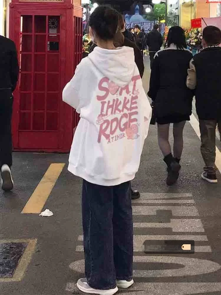 Белая женская толстовка оверсайз с капюшоном, осенне-зимняя, утепленная, в корейском стиле, для студентов, с длинным рукавом, с круглым вырезом, в стиле фэшн-арт
Белая женская толстовка оверсайз с капюшоном, осенне-зимняя, утепленная, в корейском стиле, для студентов, с длинным рукавом, с круглым вырезом, в стиле фэшн-арт