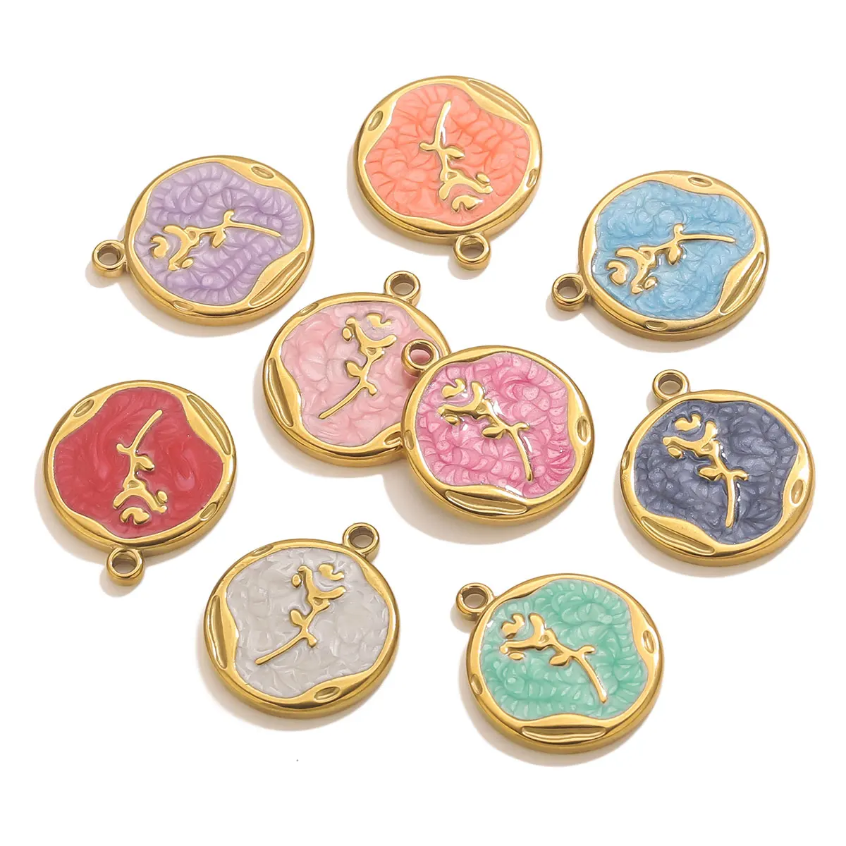 5PCS Stainless Steel 18K Gold Plated Enamel Rose Pendant Good Luck Charm DIY Necklace Earring Connector Luck Jewelry Wholesale
5PCS Stainless Steel 18K Gold Plated Enamel Rose Pendant Good Luck Charm DIY Necklace Earring Connector Luck Jewelry Wholesale