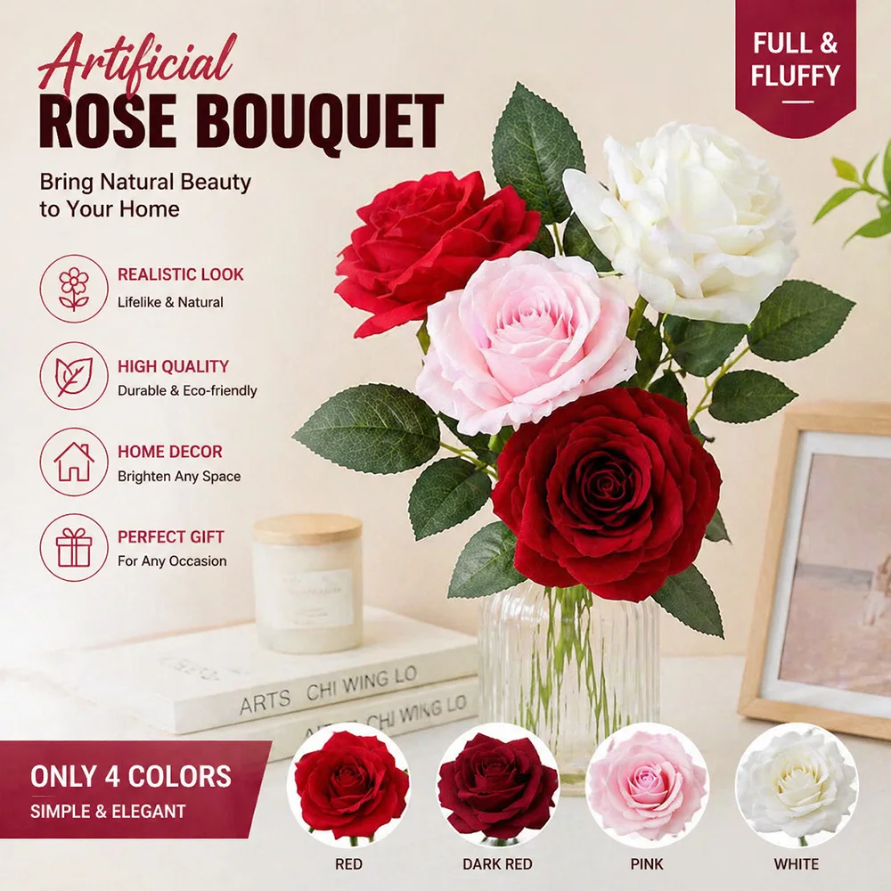 2026 New Style Artificial Flocked Rose Bouquet – Ideal for Weddings, Banquets, Parties, Office & Year-Round Decoration
2026 New Style Artificial Flocked Rose Bouquet – Ideal for Weddings, Banquets, Parties, Office & Year-Round Decoration