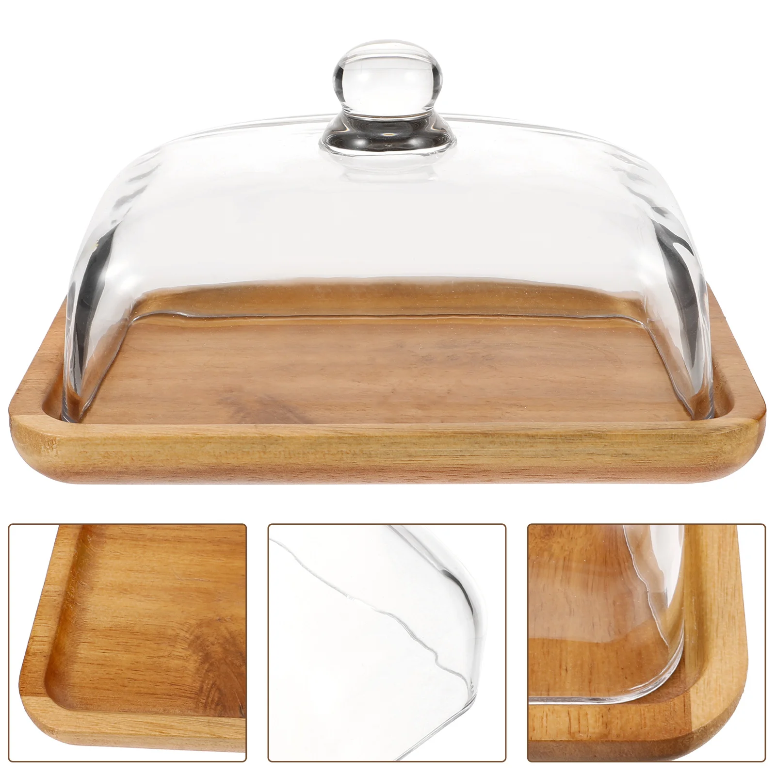Wood Butter Dish Glass Cover Storage For Kitchen Practical Butter Container Reusable Serving Tray Household Tableware
Wood Butter Dish Glass Cover Storage For Kitchen Practical Butter Container Reusable Serving Tray Household Tableware