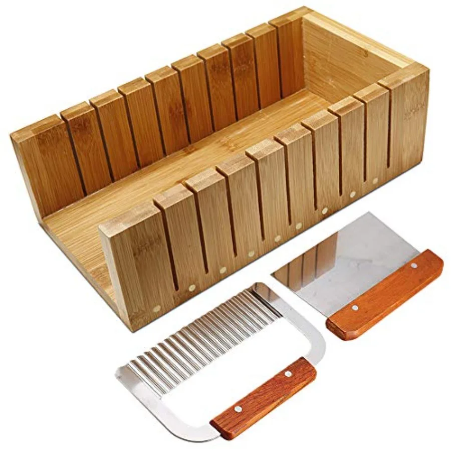 Soap Cutting Tool Set Wooden Loaf Cutter Mold + 2 Pcs Straight Wavy Stainless Steel Cutter Slicer
Soap Cutting Tool Set Wooden Loaf Cutter Mold + 2 Pcs Straight Wavy Stainless Steel Cutter Slicer