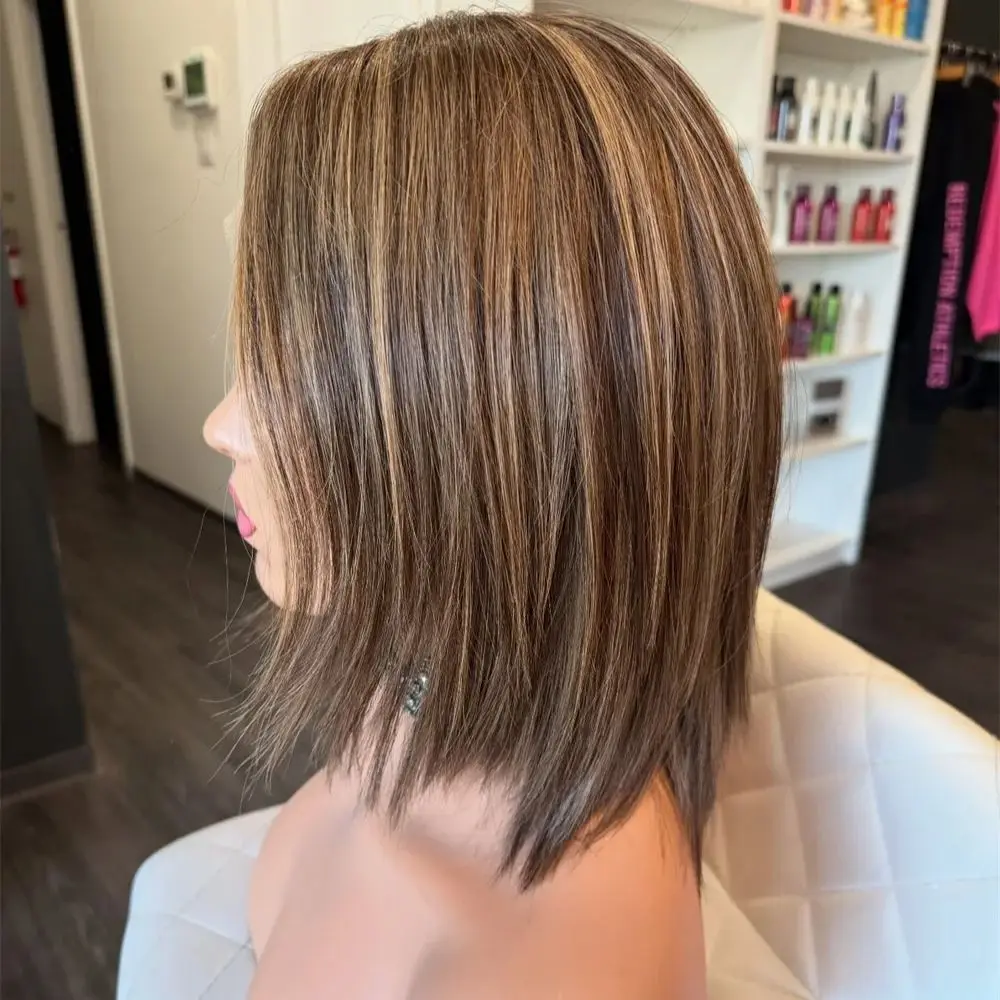 10" Bob Cut Ombre Dark Chestnut Brown Synthetic Wig High Heat Fiber Lace Front Short Straight Highlights Cosplay Wig for Women
10" Bob Cut Ombre Dark Chestnut Brown Synthetic Wig High Heat Fiber Lace Front Short Straight Highlights Cosplay Wig for Women