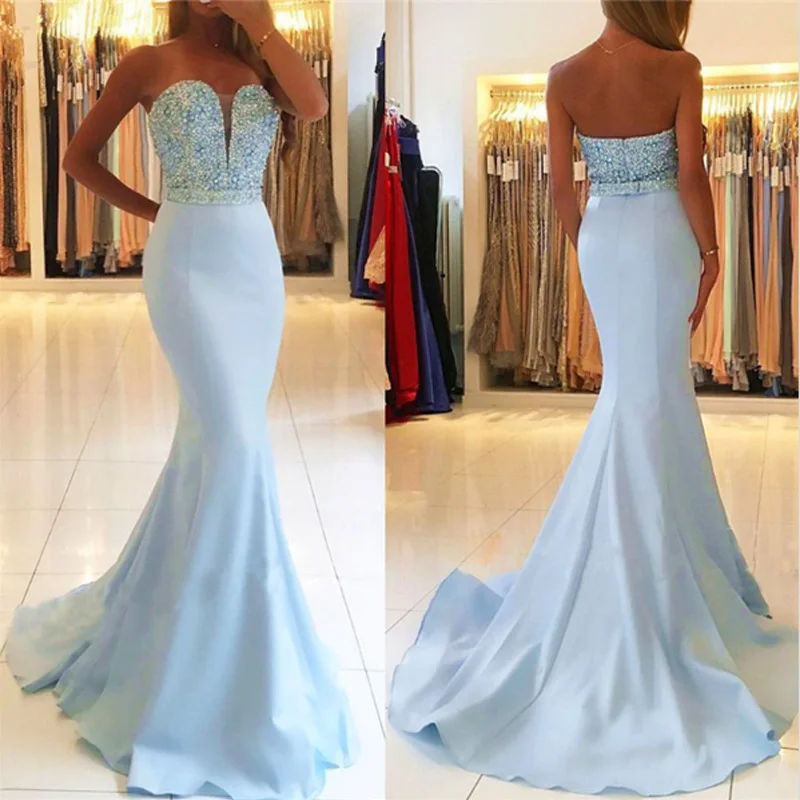 Customized Sweetheart Mermaid Blue Evening Dress Party Elegant Vestidos De Festa Prom Gown Formal Occasion Dresses
Customized Sweetheart Mermaid Blue Evening Dress Party Elegant Vestidos De Festa Prom Gown Formal Occasion Dresses