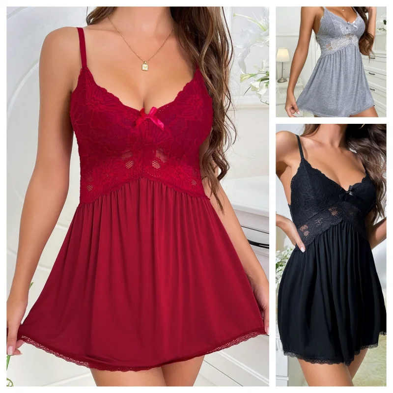 Suri WOMEN'S sexy lace nightdress new deep V hollow out sexy sleepy wear for women spiry girl slim fit backless nightgown
Suri WOMEN'S sexy lace nightdress new deep V hollow out sexy sleepy wear for women spiry girl slim fit backless nightgown