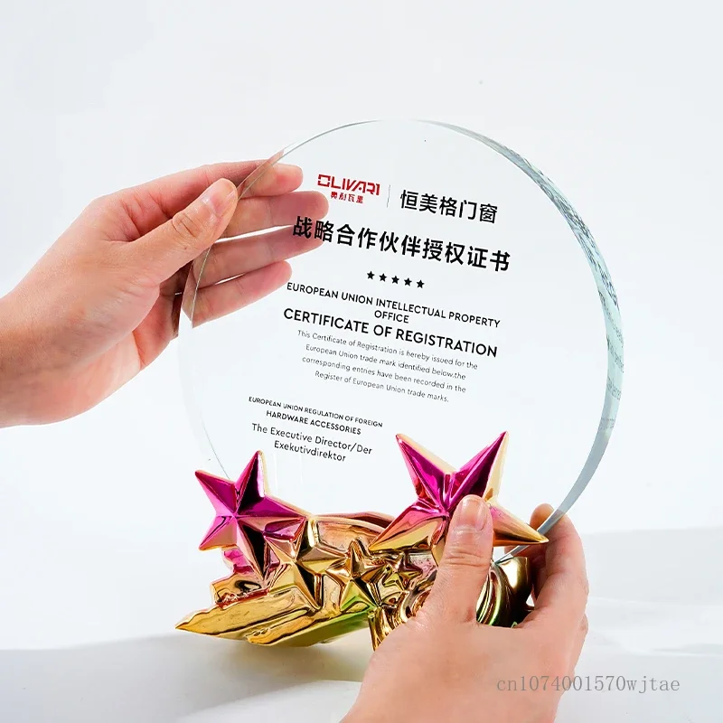 Customized Creative Color Printing Crystal Trophy Outstanding Employee Annual Meeting Award Home Decor High-end Resin Medal, 1Pc
Customized Creative Color Printing Crystal Trophy Outstanding Employee Annual Meeting Award Home Decor High-end Resin Medal, 1Pc