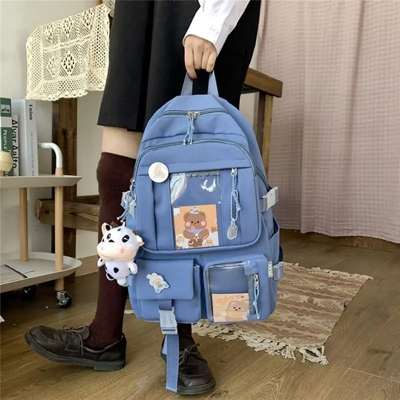 340D Women Girls Student Backpack Harajuku Japanese Aesthetic Multi-Pocket School Bag with Pendant Laptop Book Pack
340D Women Girls Student Backpack Harajuku Japanese Aesthetic Multi-Pocket School Bag with Pendant Laptop Book Pack