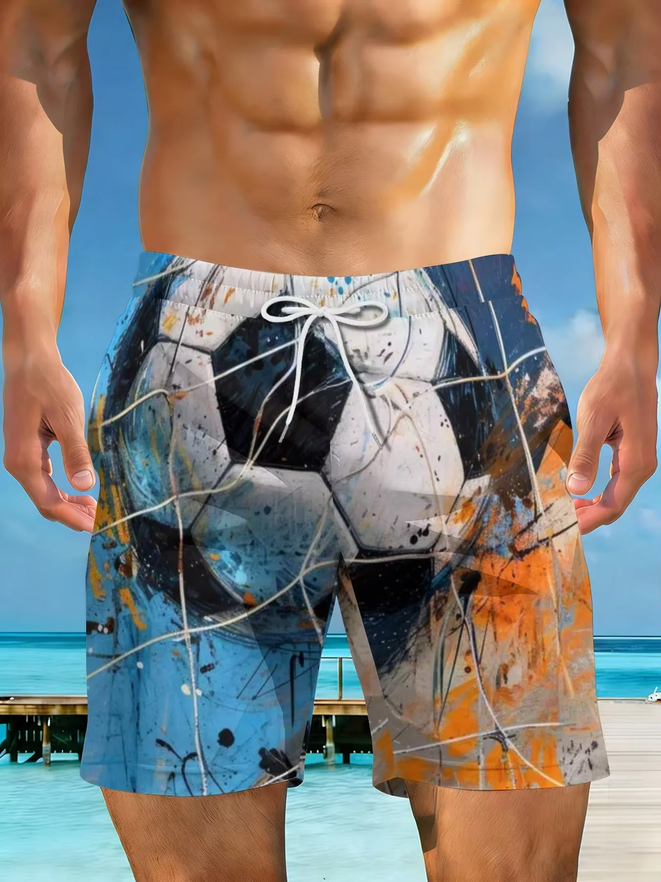 2026 Summer New Styles Soccer Ball Net Art Print Plus Size Men's Casual Beach Shorts Suitable For Summer Outings And Beach Vacations Surfing And Relaxation Activities
2026 Summer New Styles Soccer Ball Net Art Print Plus Size Men's Casual Beach Shorts Suitable For Summer Outings And Beach Vacations Surfing And Relaxation Activities