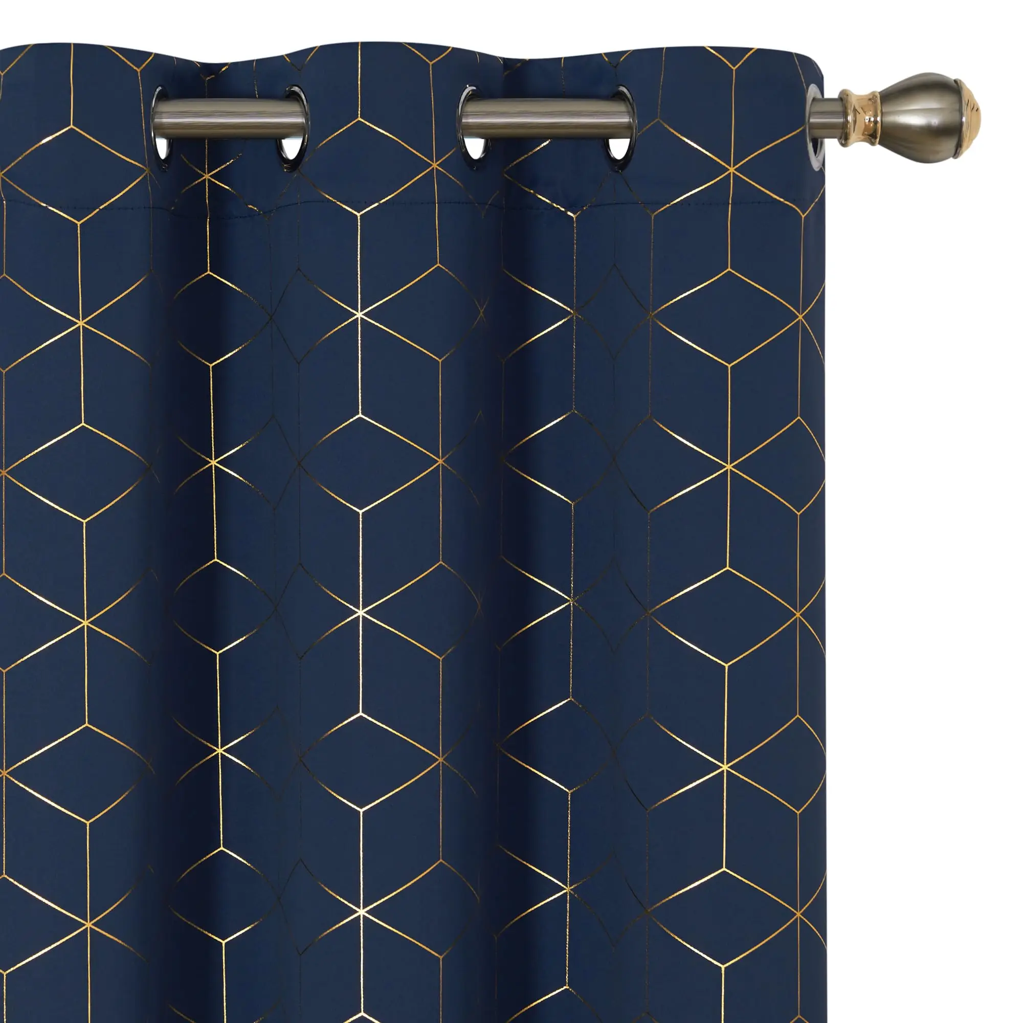 Deconovo Gold Foil Geometric Blackout Curtains 2 Panels Cube Pattern Room Darkening Drapes with 6 White Grommets for Living Room Bedroom
Deconovo Gold Foil Geometric Blackout Curtains 2 Panels Cube Pattern Room Darkening Drapes with 6 White Grommets for Living Room Bedroom