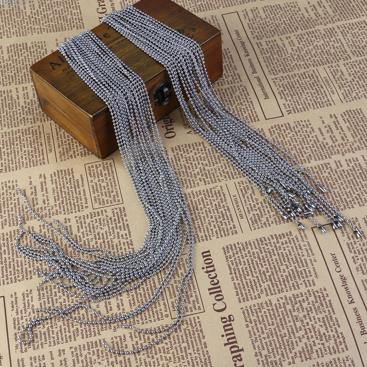 20pcs Stainless Steel Ball Bead Chain Necklace Long Silver Dog Tag Couple Models Style Never Tarnish Jewelry Components
20pcs Stainless Steel Ball Bead Chain Necklace Long Silver Dog Tag Couple Models Style Never Tarnish Jewelry Components