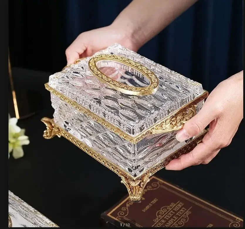 Brass Crystal Glass Tissue Box Tissue Storage Box Desktop Napkin Boxes Napkin Holder Paper Boxes Tissue Holder Tissue Organizer
Brass Crystal Glass Tissue Box Tissue Storage Box Desktop Napkin Boxes Napkin Holder Paper Boxes Tissue Holder Tissue Organizer