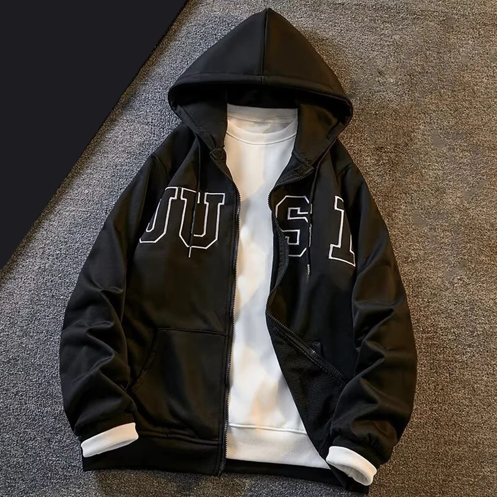 Мужская открытая толстовка-кардиган с капюшоном, застежкой-молнией спереди и курткой с буквенным принтом для повседневного спортивного образа в кулерных сезонах
Мужская открытая толстовка-кардиган с капюшоном, застежкой-молнией спереди и курткой с буквенным принтом для повседневного спортивного образа в кулерных сезонах