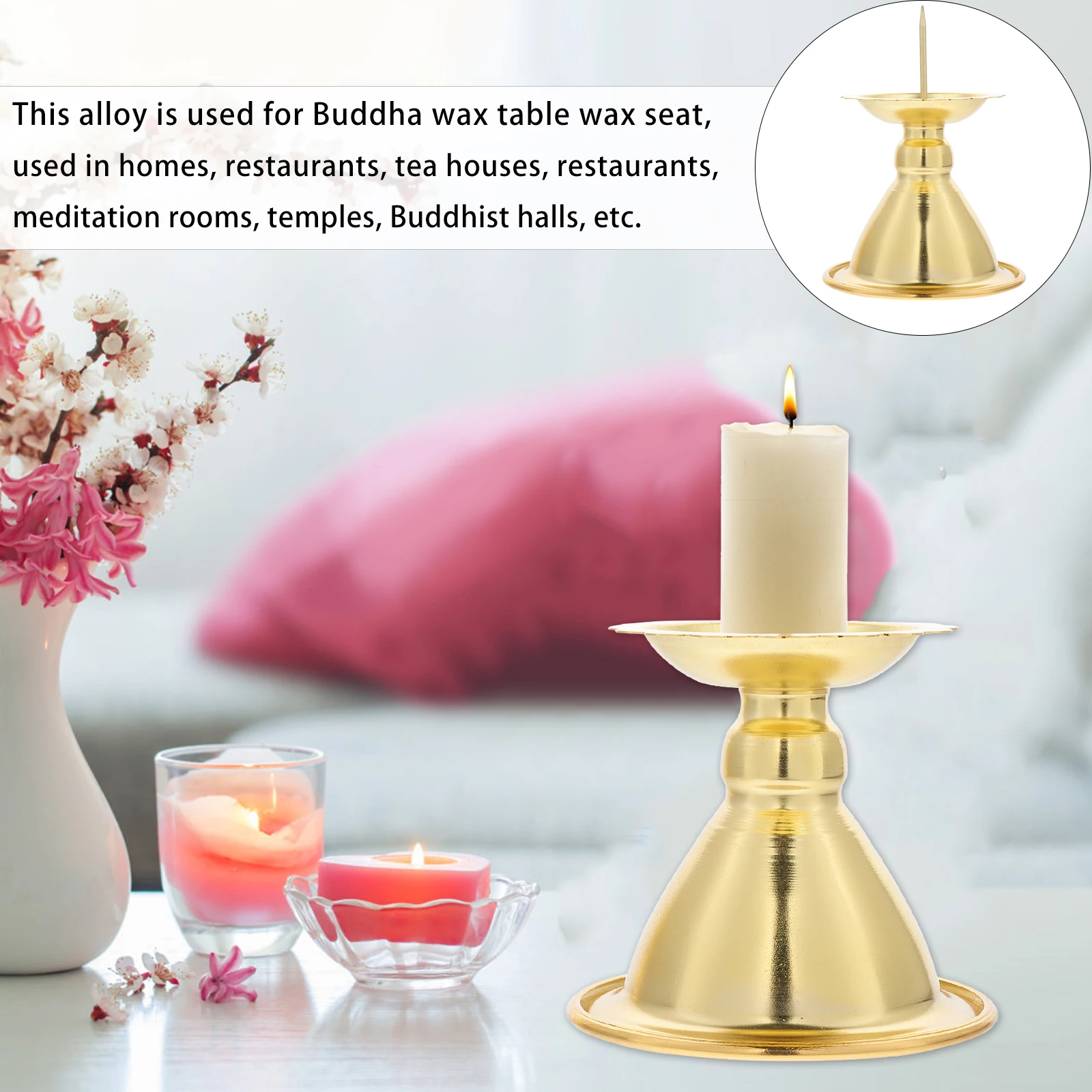 2pcs Iron Candlestick Non Rust Home Temple Tea House Meditation Room DecorativeVintage Golden Stable Base
2pcs Iron Candlestick Non Rust Home Temple Tea House Meditation Room DecorativeVintage Golden Stable Base