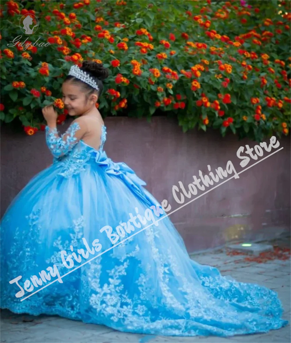 Beautiful 2025 New Flower Girl Dress Blue Bow Long Sleeve Fit Prom Host Formal Event First Communion Birthday
Beautiful 2025 New Flower Girl Dress Blue Bow Long Sleeve Fit Prom Host Formal Event First Communion Birthday