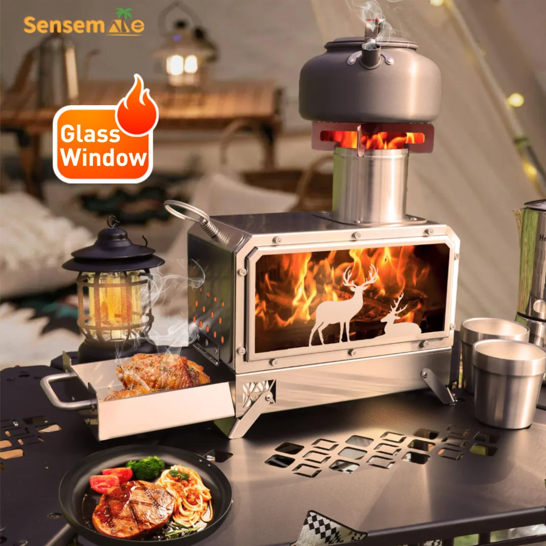 Portable Stainless Steel Wood Stove Camping Oven with Glass Window Folding Rocket Stove Mini Drawer for BBQ Grill Garden Hiking
Portable Stainless Steel Wood Stove Camping Oven with Glass Window Folding Rocket Stove Mini Drawer for BBQ Grill Garden Hiking