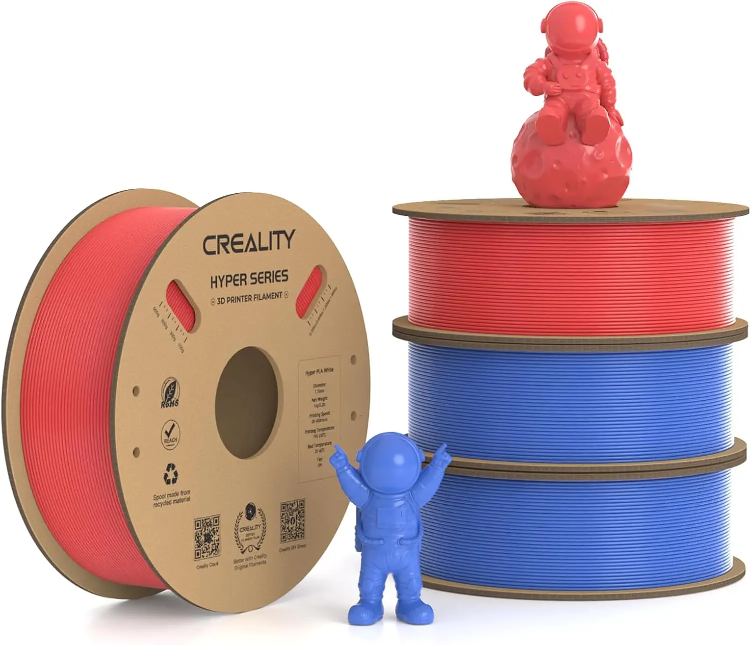 High-Speed PLA Filament 1.75mm, 30-600mm/s, Precision +/-0.02mm, 4-Pack 1kg Spools (Red & Blue)
High-Speed PLA Filament 1.75mm, 30-600mm/s, Precision +/-0.02mm, 4-Pack 1kg Spools (Red & Blue)