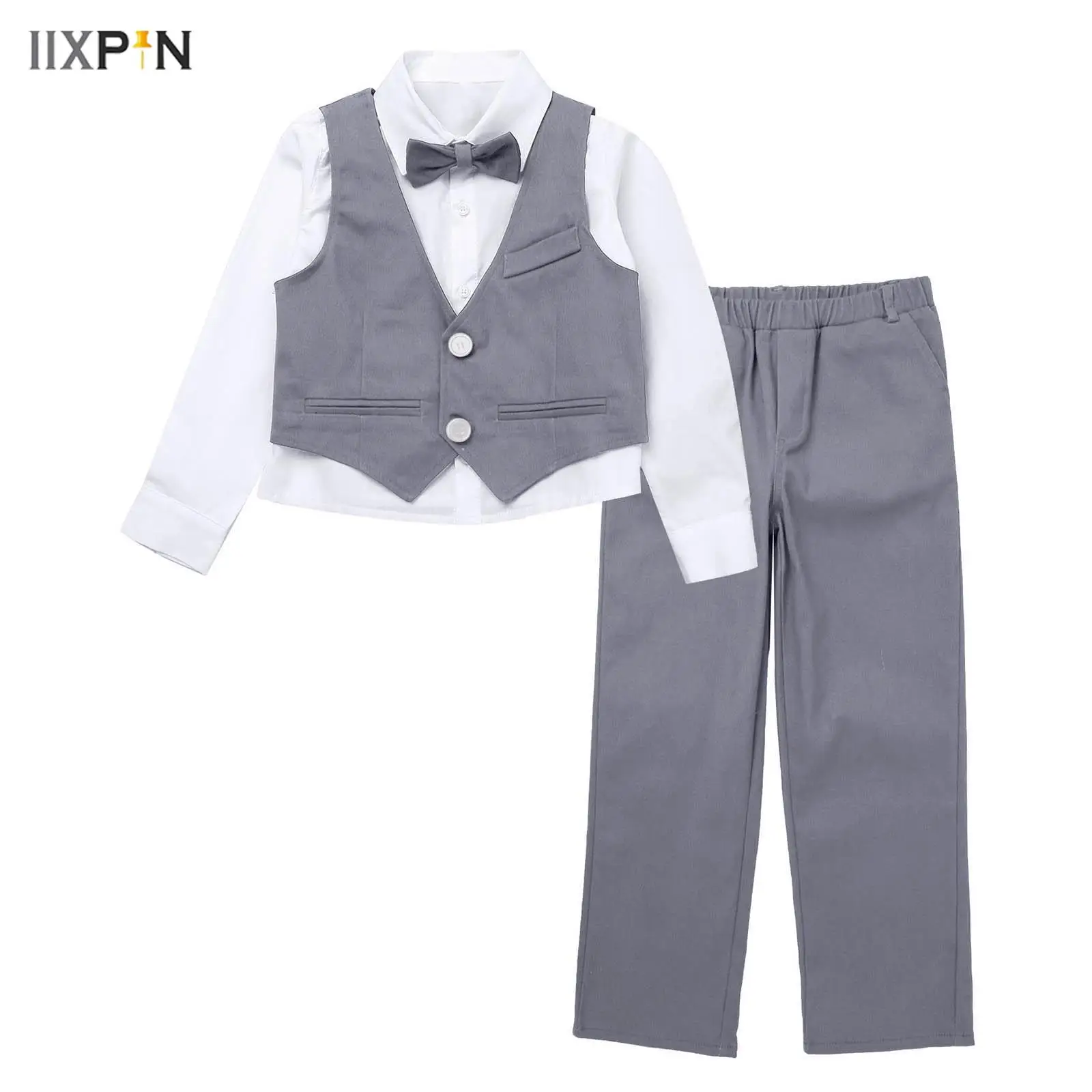 Kids Boys Gentleman Suits Lapel Neck Long Sleeve Shirt+Vest+Pants Sets for Birthday Wedding Formal Party Childrens Clothes Suits
Kids Boys Gentleman Suits Lapel Neck Long Sleeve Shirt+Vest+Pants Sets for Birthday Wedding Formal Party Childrens Clothes Suits