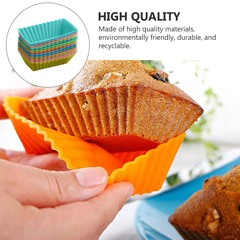 12pcs Silicone Cake Mold Baking Tool Dessert Muffin Cup Tray Oven Safe High Temp Resistant Reusable Random Color
12pcs Silicone Cake Mold Baking Tool Dessert Muffin Cup Tray Oven Safe High Temp Resistant Reusable Random Color