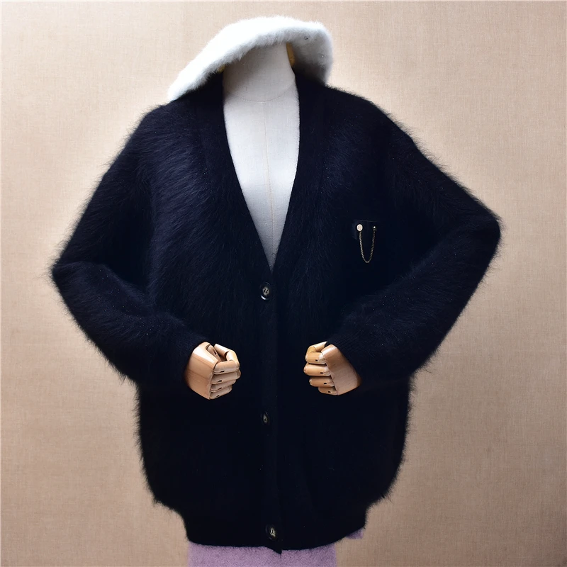 Women Mujer Autumn Winter Thick Warm Black Hairy Plush Mink Cashmere Knitted V-Neck Long Sleeves Loose Cardigans Sweater Coat
Women Mujer Autumn Winter Thick Warm Black Hairy Plush Mink Cashmere Knitted V-Neck Long Sleeves Loose Cardigans Sweater Coat