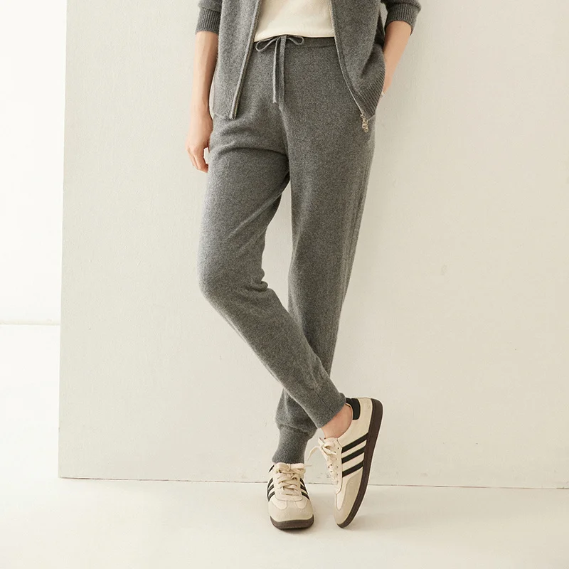 High-end Spring Women 100% Cashmere Pants Casual Lace-up Pencil Pants Autumn Winter Warm Goat Cashmere Knitted Sport Trousers
High-end Spring Women 100% Cashmere Pants Casual Lace-up Pencil Pants Autumn Winter Warm Goat Cashmere Knitted Sport Trousers
