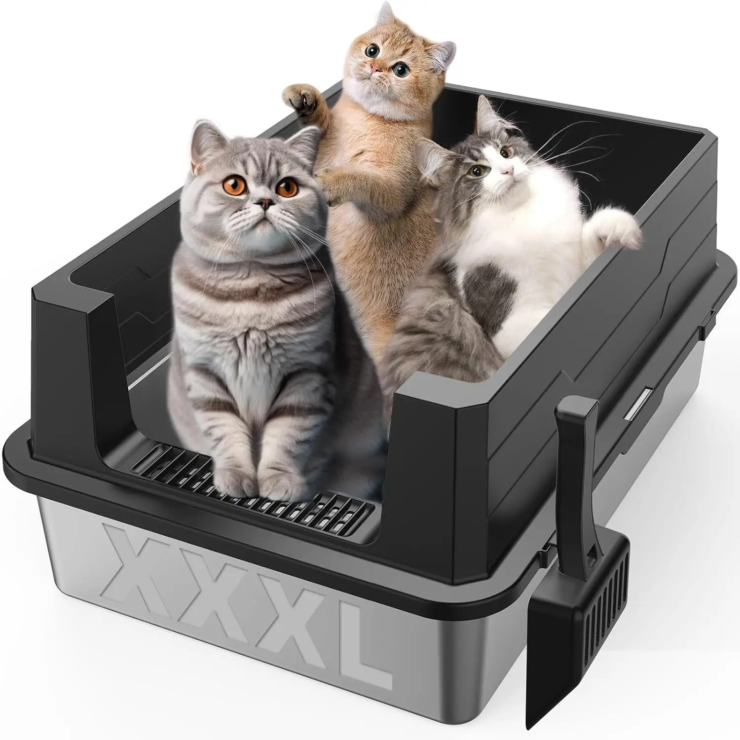 &c Extra Large Stainless Steel & Plastic Cat Litter Box with Anti-Splash Cover 100L Eco-friendly Easy Clean Open Toilet Pan
&c Extra Large Stainless Steel & Plastic Cat Litter Box with Anti-Splash Cover 100L Eco-friendly Easy Clean Open Toilet Pan
