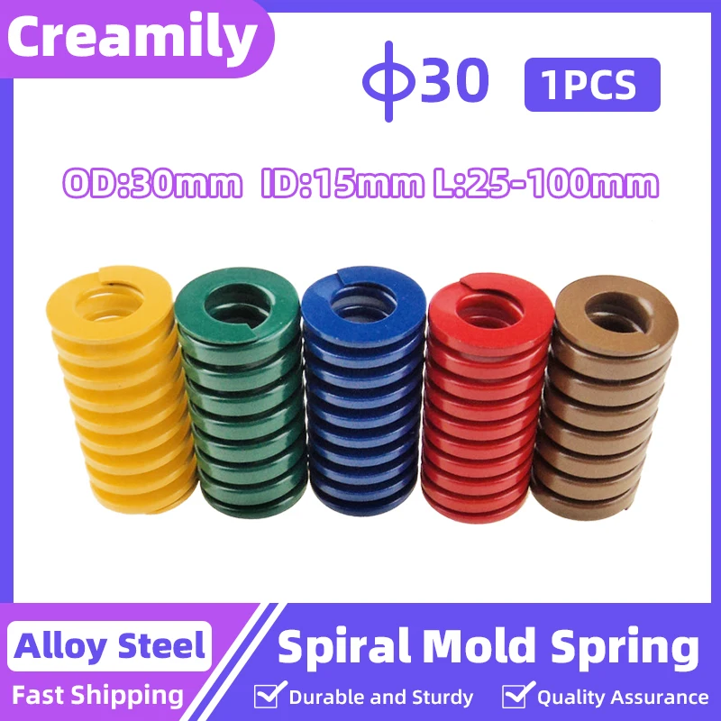 Creamily 1PCS Mold Springs Coil Spiral Stamping Compression Load Alloy Steel Die Springs Outer Diameter 30mm Length 25-100mm
Creamily 1PCS Mold Springs Coil Spiral Stamping Compression Load Alloy Steel Die Springs Outer Diameter 30mm Length 25-100mm