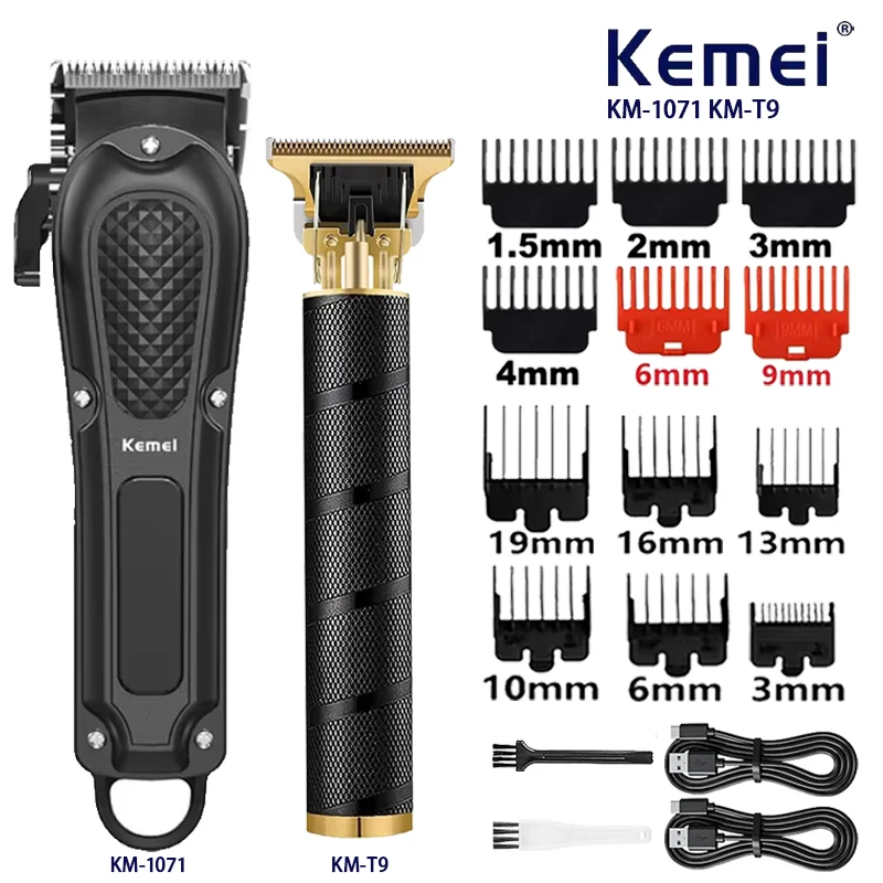 Kemei Professional Hair Clipper for Men KM-1071 KM-T9 Cordless Hair Clipper Men's Beard Trimmer Electric Haircut Beauty Kit
Kemei Professional Hair Clipper for Men KM-1071 KM-T9 Cordless Hair Clipper Men's Beard Trimmer Electric Haircut Beauty Kit