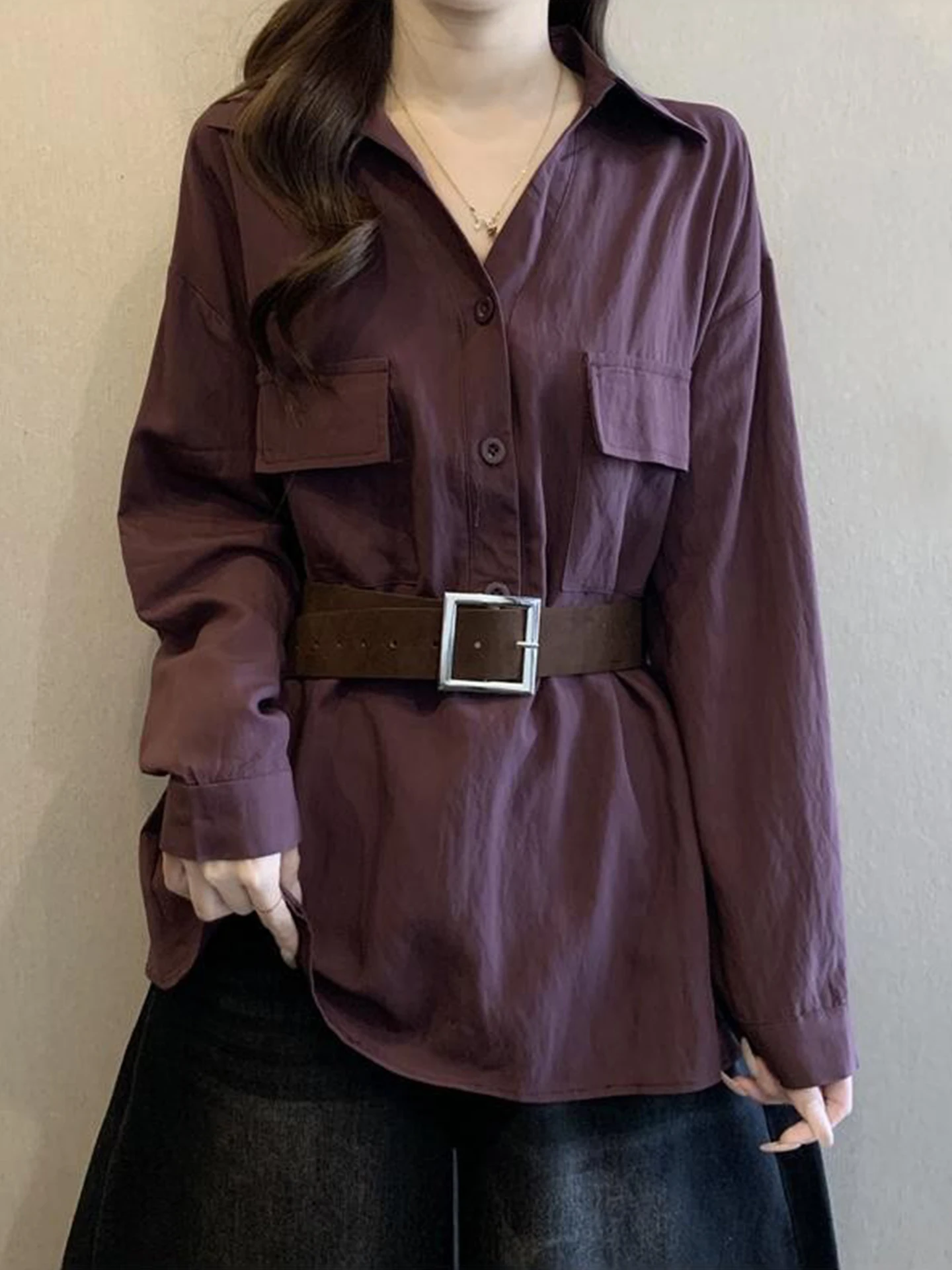 Женская весенняя модная блузка Ele Purple с воротником, больших размеров, с эффектом утончения талии, красивый топ в корейском стиле, с длинными рукавами
Женская весенняя модная блузка Ele Purple с воротником, больших размеров, с эффектом утончения талии, красивый топ в корейском стиле, с длинными рукавами