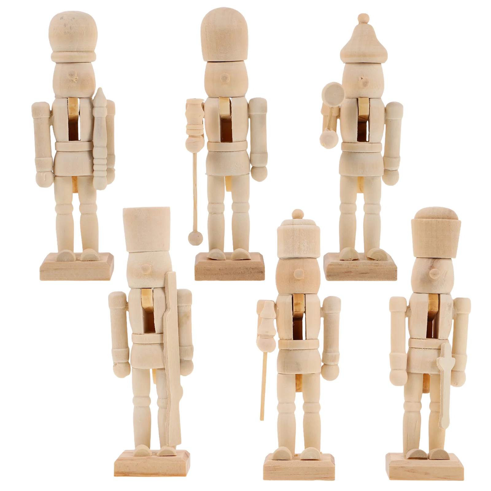 6 Pcs Christmas Decorations White Embryo Nutcracker School Painting DIY Ornament Walnut Soldier Wooden
6 Pcs Christmas Decorations White Embryo Nutcracker School Painting DIY Ornament Walnut Soldier Wooden
