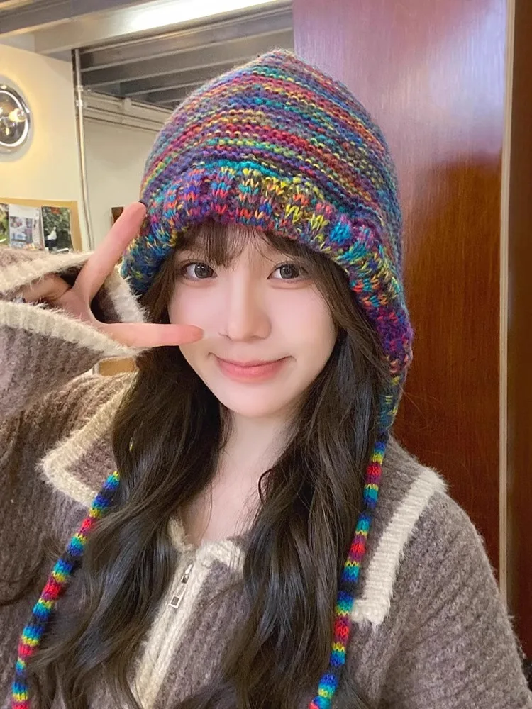 Knitted Hat Striped Warm Thicken for Winter Women Knitted Cap Skiing Windproof Hats Cute Beanies Ladies Winter Korean Cap R42
Knitted Hat Striped Warm Thicken for Winter Women Knitted Cap Skiing Windproof Hats Cute Beanies Ladies Winter Korean Cap R42
