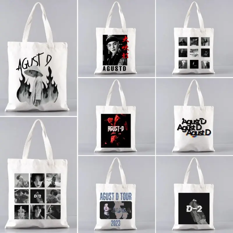 Agust D TOUR Print Canvas Shoulder Bag Shopping Bag Graphic Tote Handbags Harajuku Women Eco Large-capacity Reusable Shopper Bag
Agust D TOUR Print Canvas Shoulder Bag Shopping Bag Graphic Tote Handbags Harajuku Women Eco Large-capacity Reusable Shopper Bag