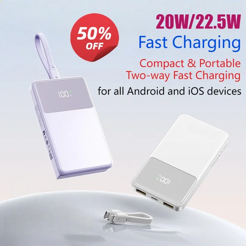 22.5W 20000mAh Fast Charging PD Quick Charge 2026 New Model Power Bank with 3C Certification Ultra-thin Compact and Portable
22.5W 20000mAh Fast Charging PD Quick Charge 2026 New Model Power Bank with 3C Certification Ultra-thin Compact and Portable