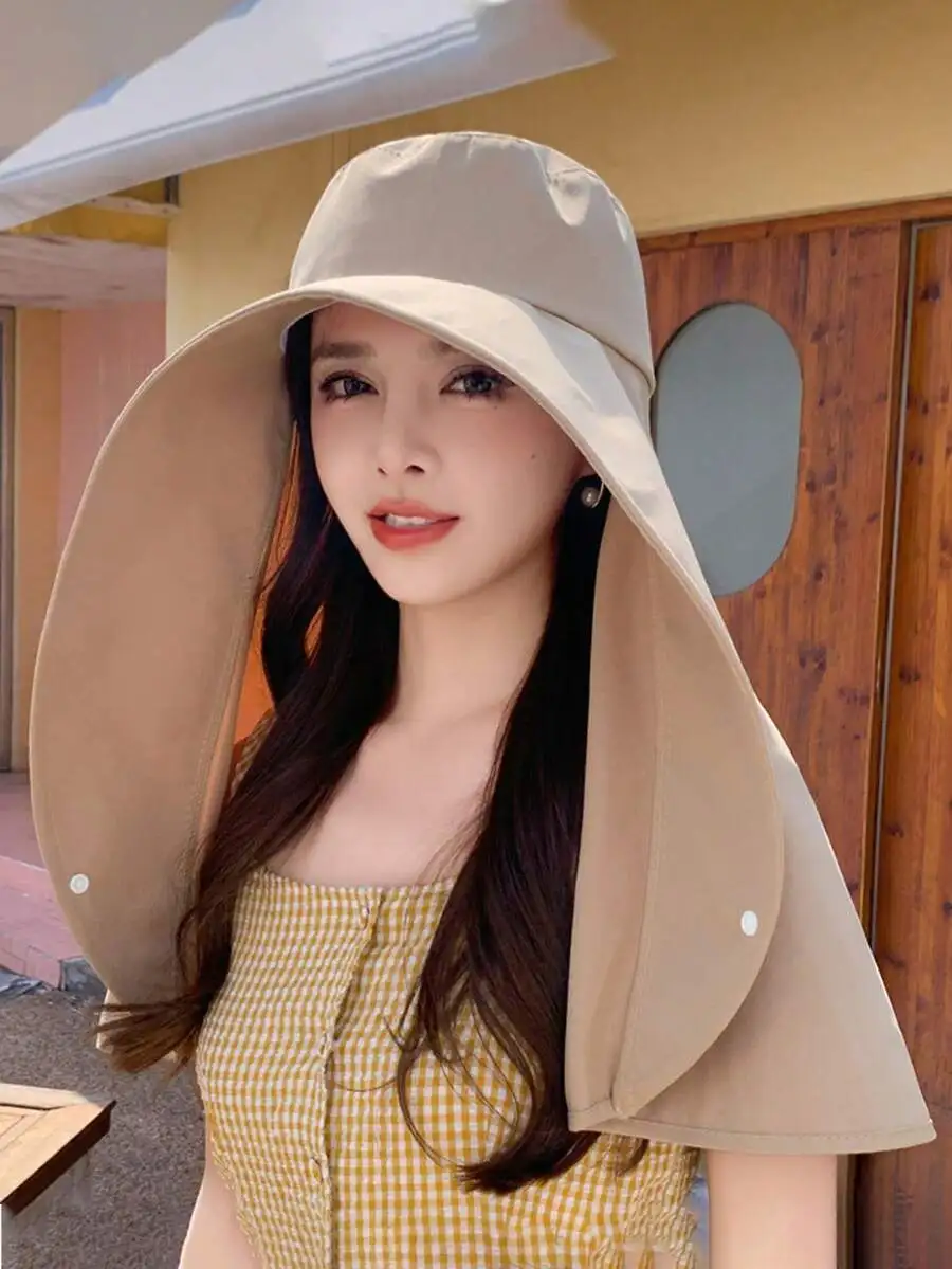 Womens Large Brim Shawl Sun Hat With Neck Protection UV Protection Casual Beach Travel Hat
Womens Large Brim Shawl Sun Hat With Neck Protection UV Protection Casual Beach Travel Hat