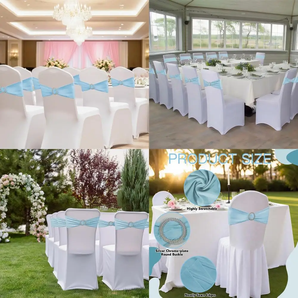 150 Pack Spandex Chair Sashes with Buckle Sliders for Weddings, Parties, and Banquets - Sky Blue
150 Pack Spandex Chair Sashes with Buckle Sliders for Weddings, Parties, and Banquets - Sky Blue