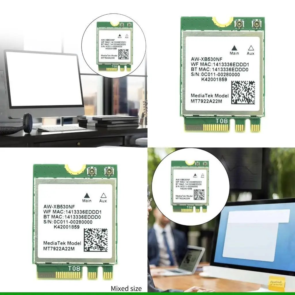 U55C MT7922 WiFi 6E Card BT5.2 Wireless Adapter Wi-Fi 6E Tri-Band 2.4G 6G
U55C MT7922 WiFi 6E Card BT5.2 Wireless Adapter Wi-Fi 6E Tri-Band 2.4G 6G