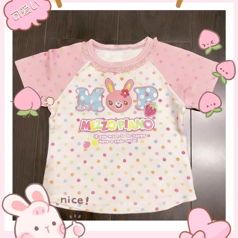 Summer Japanese Kawaii Polka Dot Rabbit Print T-shirt Women Sweet Cute O Neck Short Sleeve Tees Y2k Harajuku Fashion Slim Tops
Summer Japanese Kawaii Polka Dot Rabbit Print T-shirt Women Sweet Cute O Neck Short Sleeve Tees Y2k Harajuku Fashion Slim Tops