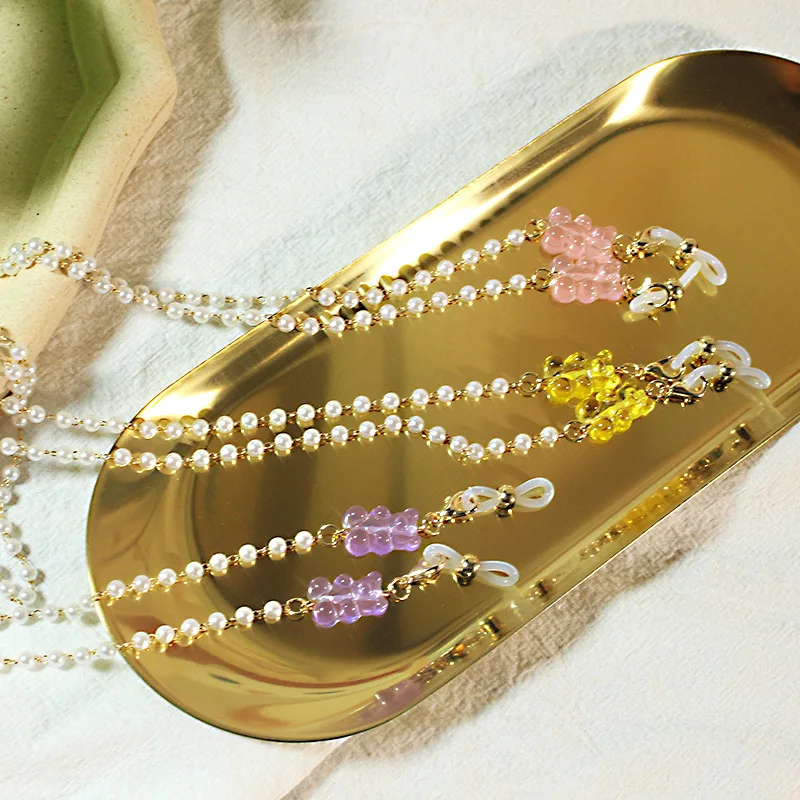 70CM Cute Acrylic Bear Pendant Glasses Chain for Women Girls Anti-slip Imitation Pearl Beaded Sunglasses Earphone Holder
70CM Cute Acrylic Bear Pendant Glasses Chain for Women Girls Anti-slip Imitation Pearl Beaded Sunglasses Earphone Holder