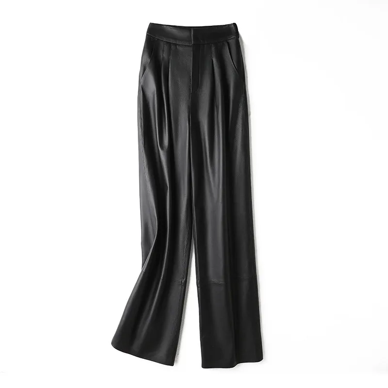 Autumn Winter Women 100% Natural Genuine Leather Straight Trousers Femme Loose Elastic Waist Casual Pants
Autumn Winter Women 100% Natural Genuine Leather Straight Trousers Femme Loose Elastic Waist Casual Pants