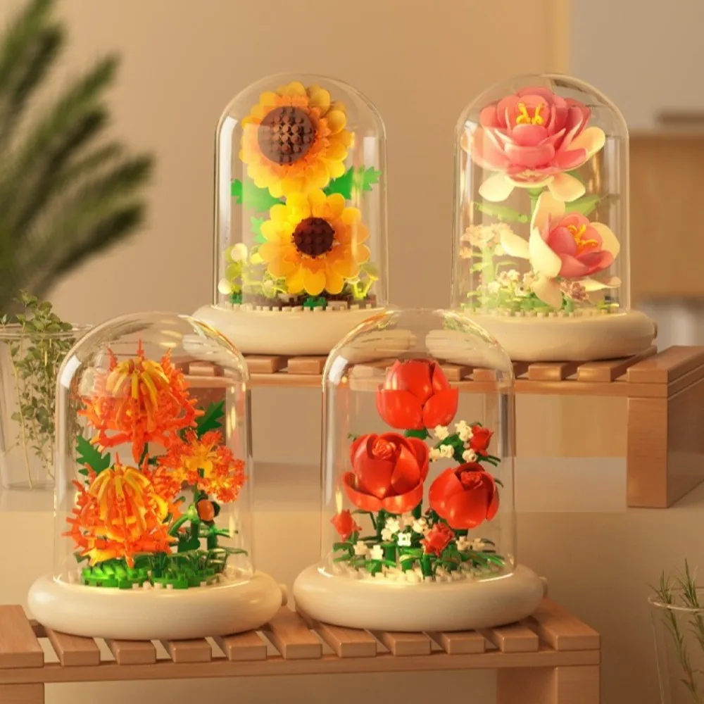 Букет цветов, строительные блоки с пылезащитным чехлом, строительные игрушки на батарейках, пластиковые растения, бонсай, освещенная основа, украшения для рабочего стола 
Букет цветов, строительные блоки с пылезащитным чехлом, строительные игрушки на батарейках, пластиковые растения, бонсай, освещенная основа, украшения для рабочего стола