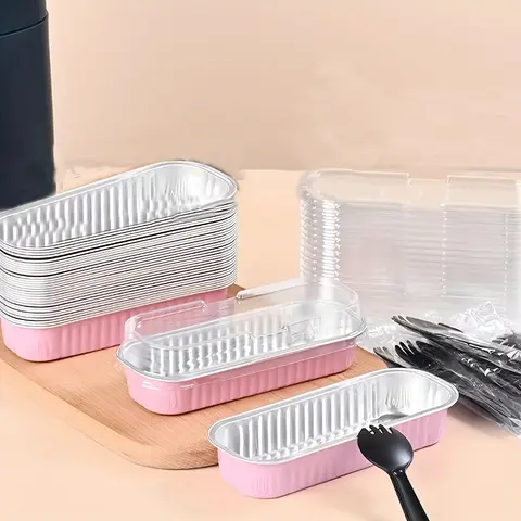 40pcs (20 boxes + 20 lids) mini rectangular foil baking pans with lids,daily baking and Christmas. Category: Baking & Snack Pans