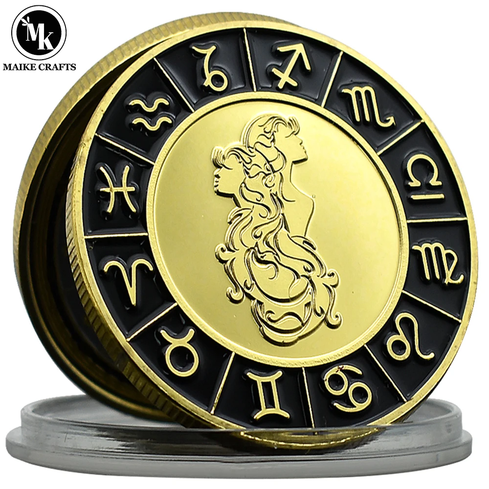 Gemini Challenge Coin 12 Constellation Gold Plated Metal Diamond Embossed Commemorative Coin Collection Holiday Gift
Gemini Challenge Coin 12 Constellation Gold Plated Metal Diamond Embossed Commemorative Coin Collection Holiday Gift