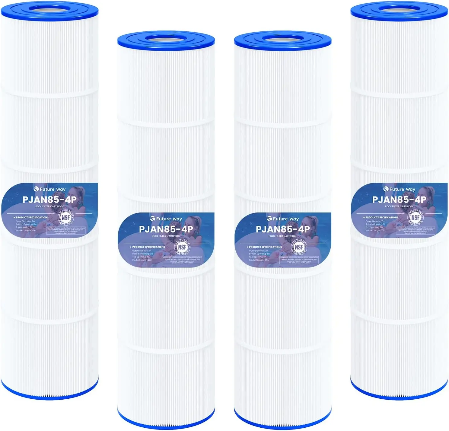 4-Pack Pool Filter Cartridges Replacement, 85 sq. ft Each, Compatible with Various Models for Efficient Water Filtration
4-Pack Pool Filter Cartridges Replacement, 85 sq. ft Each, Compatible with Various Models for Efficient Water Filtration