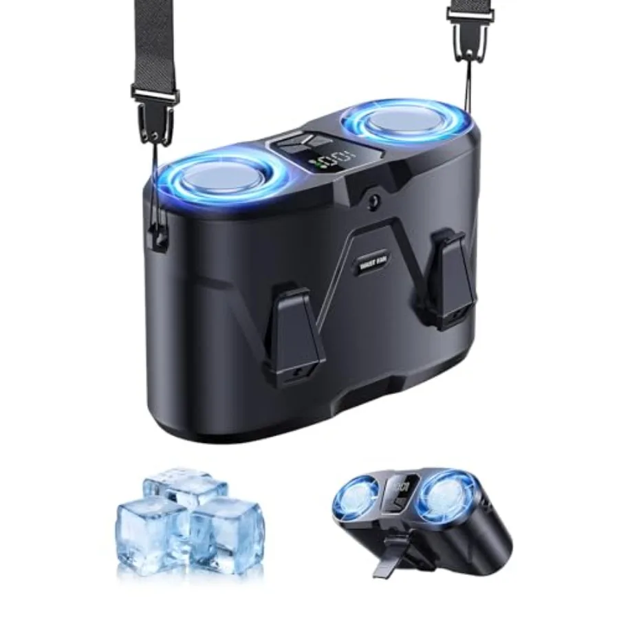 Dual-Motor Rechargeable Waist Fan with Ice Cooling 25000 RPM High-Speed Neck Belt Clip-on Fan with 10 Gears LED Display and Fla
Dual-Motor Rechargeable Waist Fan with Ice Cooling 25000 RPM High-Speed Neck Belt Clip-on Fan with 10 Gears LED Display and Fla