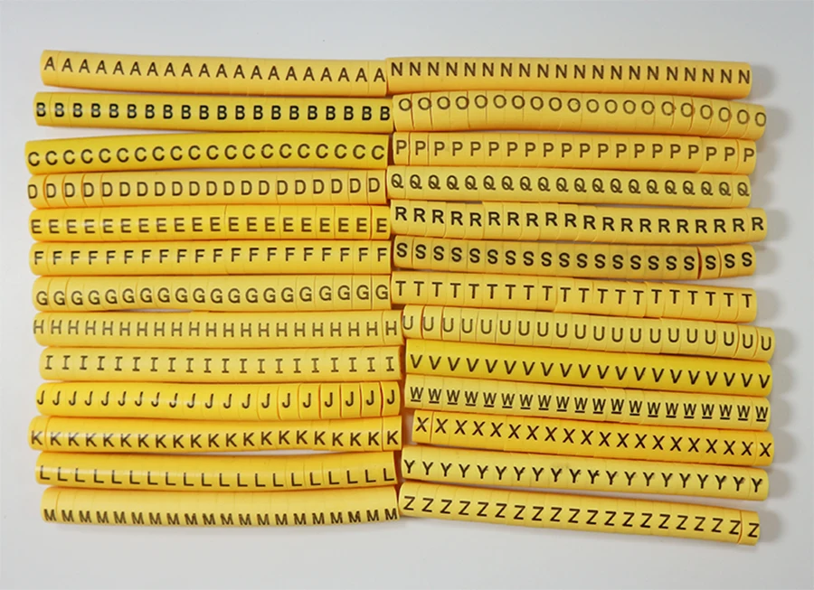 16mm2 EC-3 cable marker 0-9 different number colorful mixed A-Z 26 letters cable markers wire mark cable label in cable sleeves
16mm2 EC-3 cable marker 0-9 different number colorful mixed A-Z 26 letters cable markers wire mark cable label in cable sleeves