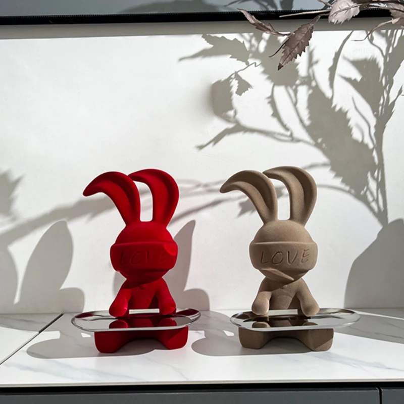 Room Decor Cartoon Rabbit Sculpture Ornament Flocking Doll Artwork Statue Rabbit Tray Figurine Decoration Home Creative Crafts
Room Decor Cartoon Rabbit Sculpture Ornament Flocking Doll Artwork Statue Rabbit Tray Figurine Decoration Home Creative Crafts